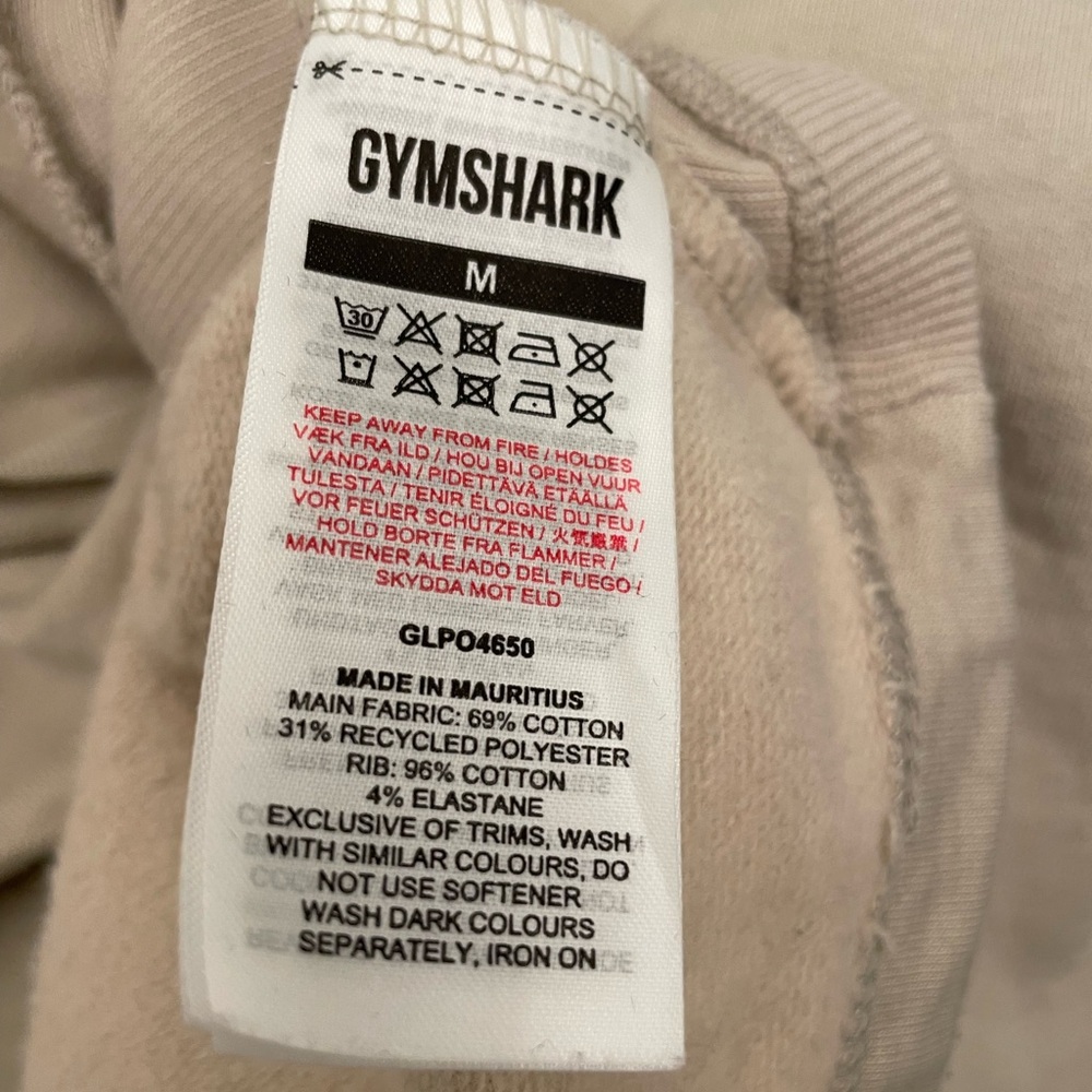 Gymshark Cropped Workout Hoodie in Beige/Tan Size M Weightlifting Gym Activewear - Picture 5 of 6